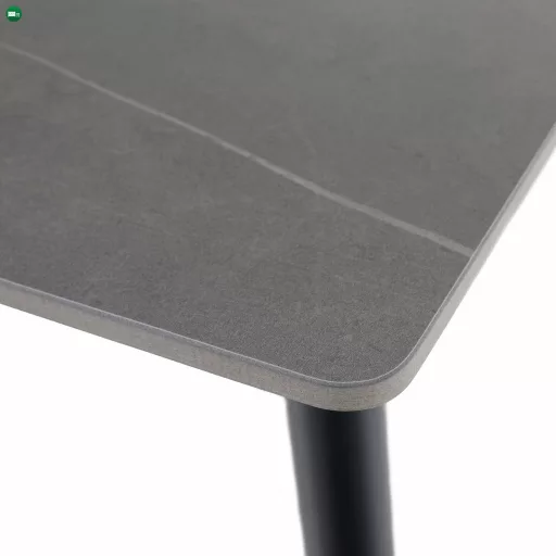 Étkezőasztal, szürke márvány/fekete, 160x80 cm, FLORENC TYP 2