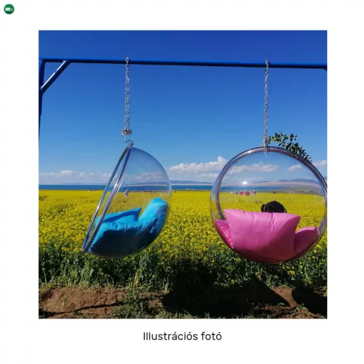Függő fotel, átlátszó/arany/fehér, BUBBLE NEW TYP 1