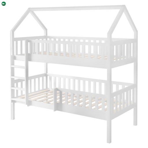 Montessori emeletes ágy pótággyal, fehér, VENITA TYP 1