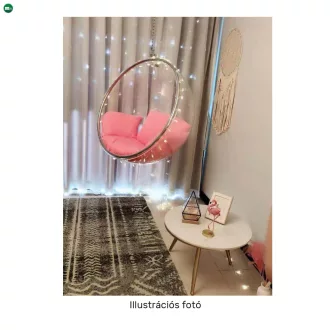  Függő fotel, átlátszó/arany/rózsaszín, BUBBLE NEW TYP 1