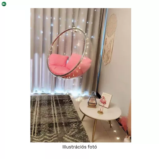 Függő fotel, átlátszó/arany/rózsaszín, BUBBLE NEW TYP 1