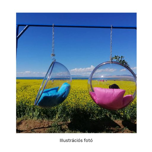 Függő fotel, átlátszó/arany/rózsaszín, BUBBLE NEW TYP 1