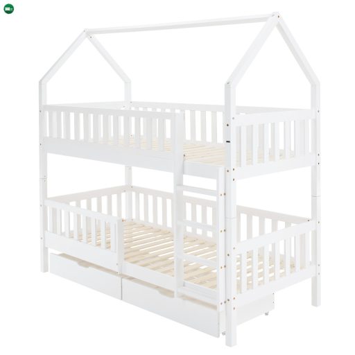 Montessori emeletes ágy, fehér, VENITA TYP 2