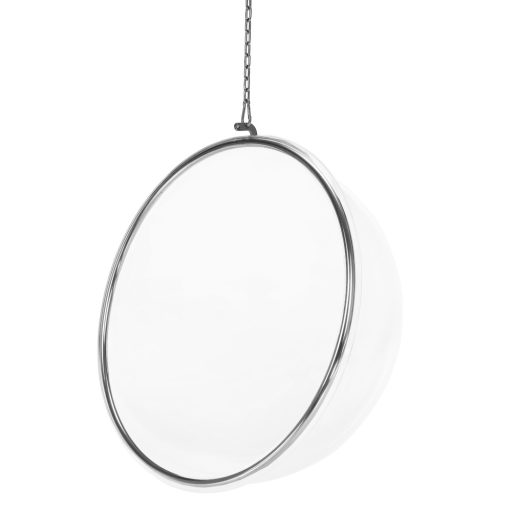 Függő fotel, átlátszó/ezüst/szürke, BUBBLE NEW TYP 1
