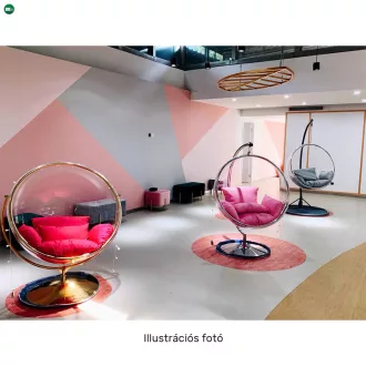   Függő fotel állvánnyal, átlátszó/ezüst/szürke, BUBBLE NEW TYP 2