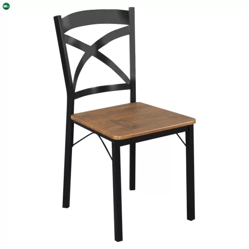 Étkezőgarnitúra 1+4, sötét tölgy/fekete, HAIM