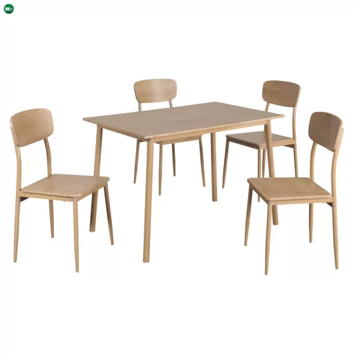 Étkezőgarnitúra 1+4, természetes tölgy, LAMIR