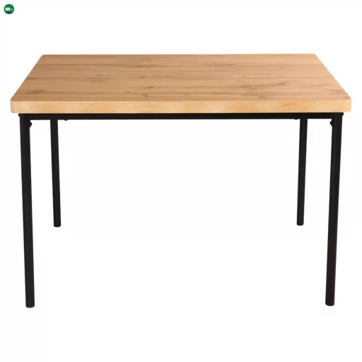Étkezőgarnitúra 1+4, világos tölgy/szürke/fekete, MADIO