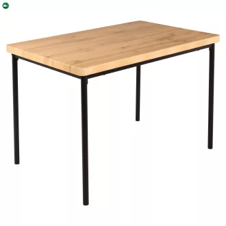   Étkezőgarnitúra 1+4, világos tölgy/szürke/fekete, MADIO
