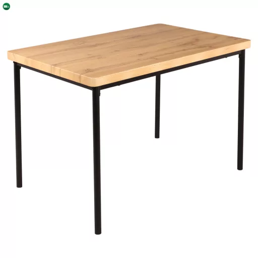 Étkezőgarnitúra 1+4, világos tölgy/szürke/fekete, MADIO