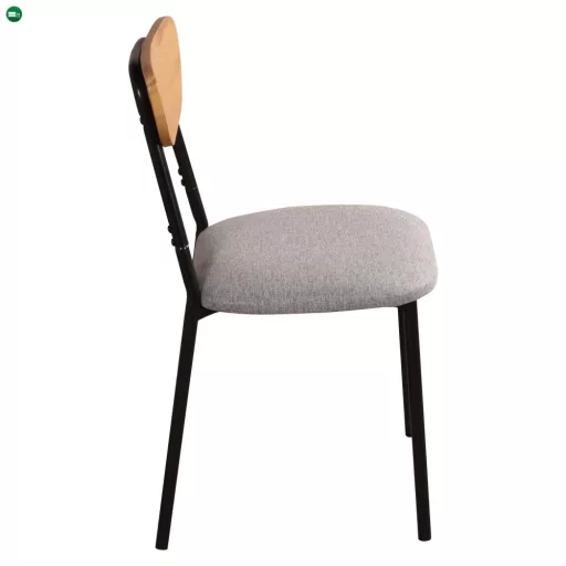 Étkezőgarnitúra 1+4, világos tölgy/szürke/fekete, MADIO