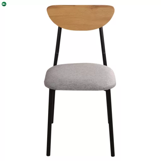 Étkezőgarnitúra 1+4, világos tölgy/szürke/fekete, MADIO