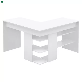 Sarok számítógépasztal, fehér, TAMARI