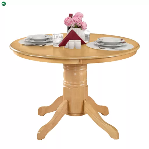 Étkezőasztal, kerek, világos tölgy, átmérő 106 cm, TABLOS