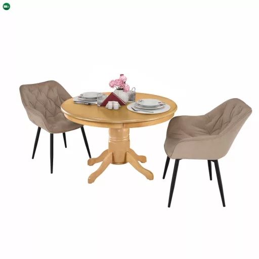 Étkezőasztal, kerek, világos tölgy, átmérő 106 cm, TABLOS