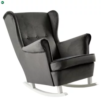 Füles hintafotel, sötétszürke/fehér, TEJA