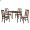 Étkezőgarnitúra 1+4, dió/bézs, ROIS SET