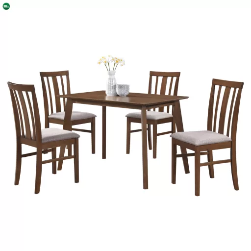 Étkezőgarnitúra 1+4, dió/bézs, ROIS SET