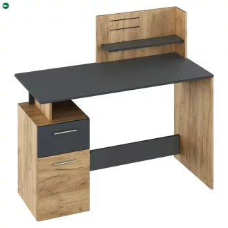 Számítógépasztal, artisan tölgy/grafit, PLATON NEW