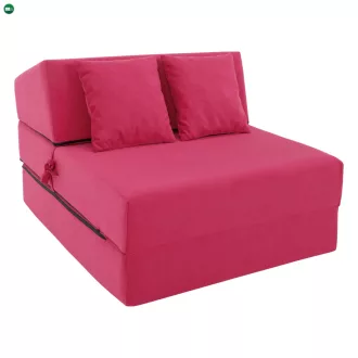   Összecsukható matrac/fotel, 2v1, rózsaszín magenta, PELOS