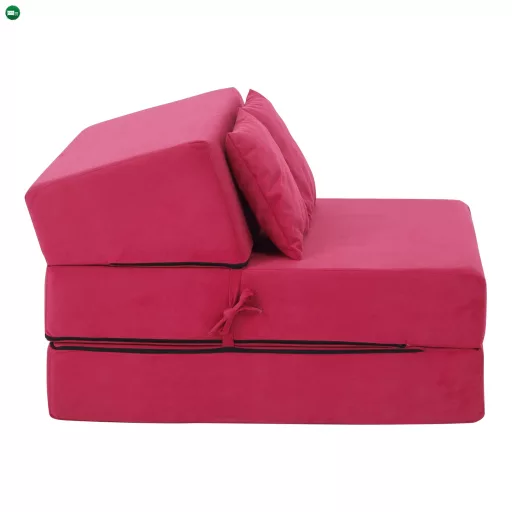 Összecsukható matrac/fotel, 2v1, rózsaszín magenta, PELOS