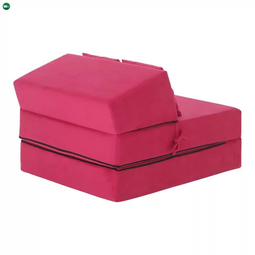 Összecsukható matrac/fotel, 2v1, rózsaszín magenta, PELOS