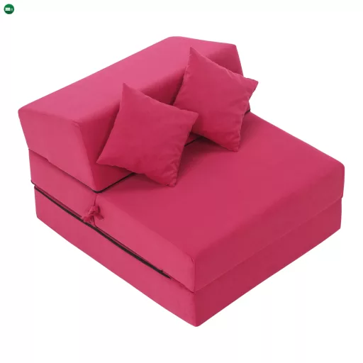 Összecsukható matrac/fotel, 2v1, rózsaszín magenta, PELOS