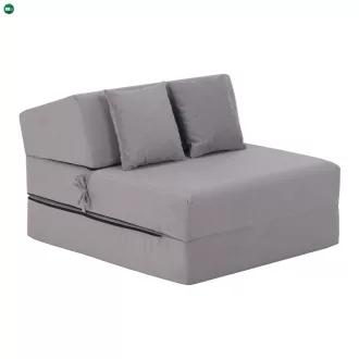 Összecsukható matrac/fotel, 2v1, világosszürke, PELOS