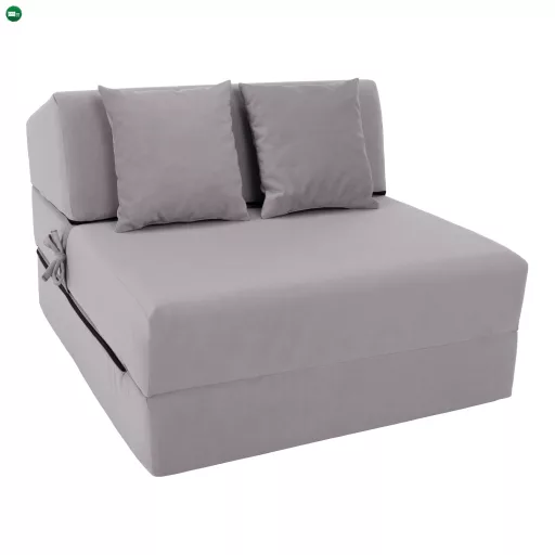 Összecsukható matrac/fotel, 2v1, világosszürke, PELOS