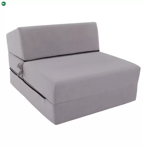 Összecsukható matrac/fotel, 2v1, világosszürke, PELOS