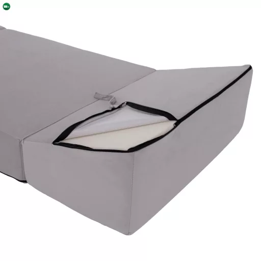 Összecsukható matrac/fotel, 2v1, világosszürke, PELOS