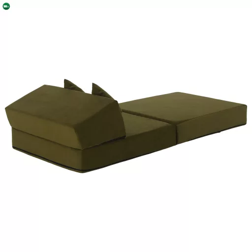 Összecsukható matrac/fotel, 2v1, olivazöld, PELOS