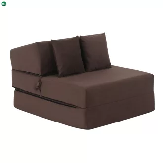 Összecsukható matrac/fotel, 2v1, barna Taupe, PELOS