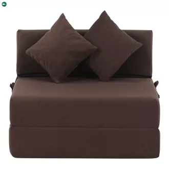Összecsukható matrac/fotel, 2v1, barna Taupe, PELOS