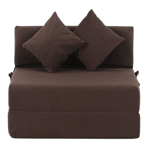 Összecsukható matrac/fotel, 2v1, barna Taupe, PELOS