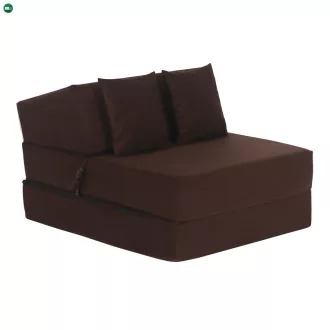 Összecsukható matrac/fotel, 2v1, barna, PELOS