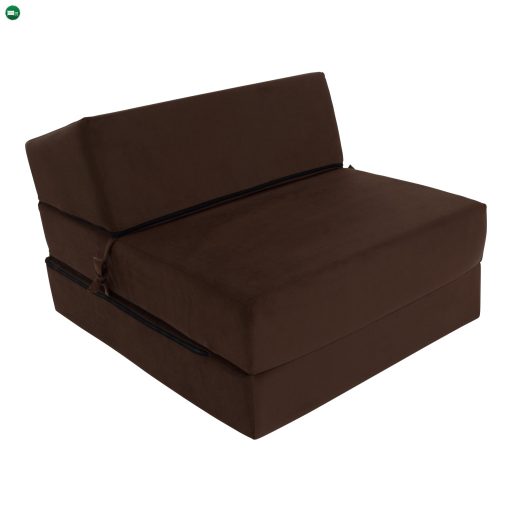 Összecsukható matrac/fotel, 2v1, barna, PELOS