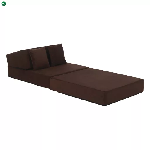 Összecsukható matrac/fotel, 2v1, barna, PELOS