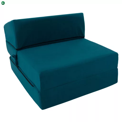 Összecsukható matrac/fotel, 2v1, petróleumzöld, PELOS