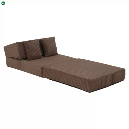 Összecsukható matrac/fotel, 2v1, világosbarna, PELOS