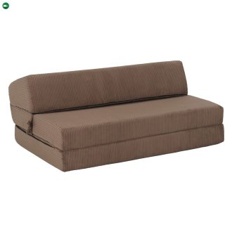 Összecsukható matrac/fotel, 2v1, világosbarna, VEDIS