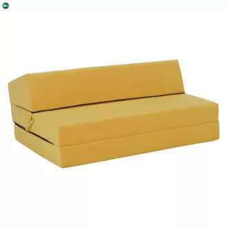 Összecsukható matrac/fotel, 2v1, sárga, VEDIS