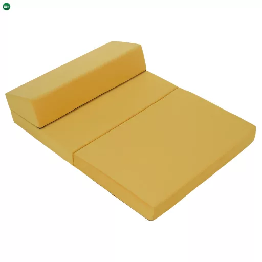 Összecsukható matrac/fotel, 2v1, sárga, VEDIS