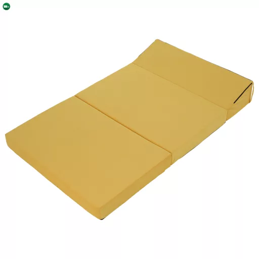 Összecsukható matrac/fotel, 2v1, sárga, VEDIS