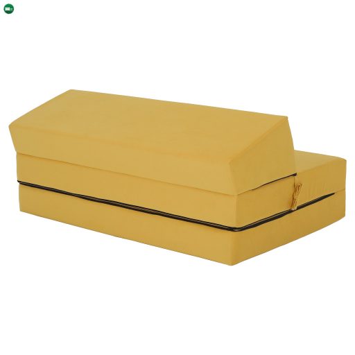 Összecsukható matrac/fotel, 2v1, sárga, VEDIS