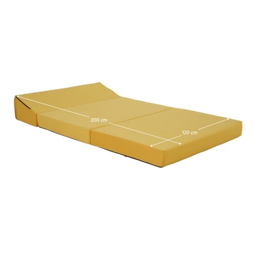 Összecsukható matrac/fotel, 2v1, sárga, VEDIS