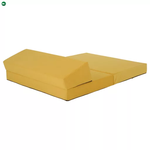 Összecsukható matrac/fotel, 2v1, sárga, VEDIS