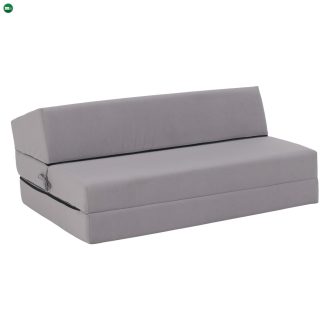 Összecsukható matrac/fotel, 2v1, világosszürke, VEDIS