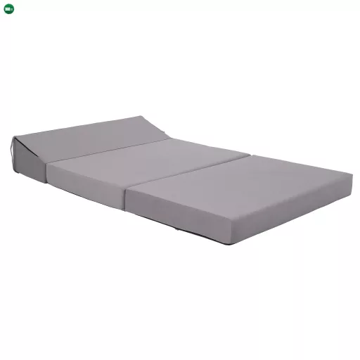 Összecsukható matrac/fotel, 2v1, világosszürke, VEDIS