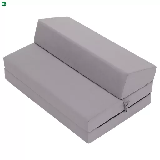 Összecsukható matrac/fotel, 2v1, világosszürke, VEDIS